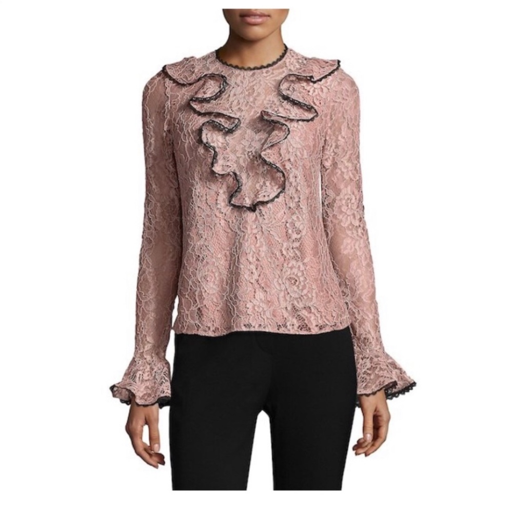 Alexis Blush Lace Addie Blouse Small